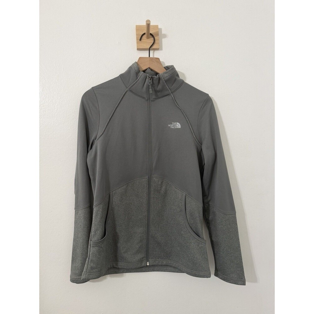 The North Face Full Zip Grey Two Tone Size Medium Pockets Jacket